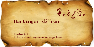 Hartinger Áron névjegykártya